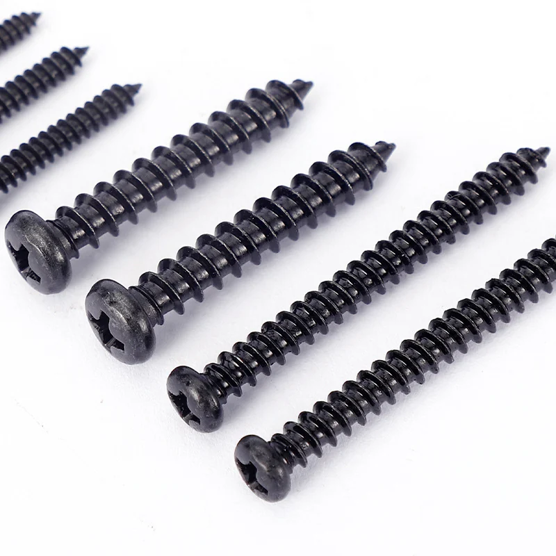 304 Stainless Steel Black Cross-Recessed Round Head Self-Tapping Screws Plated Zinc Pan Head Small M2M3M4M5M6