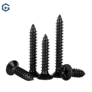 Black 304 Stainless Steel Cross-Recessed Countersunk Head Self-Tapping Screws Flat Head Woodworking M2M2.6M3M4M5