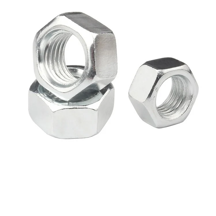 Iron White Zinc-Plated DIN934 Hex Nuts . . M3 Zinc-Plated