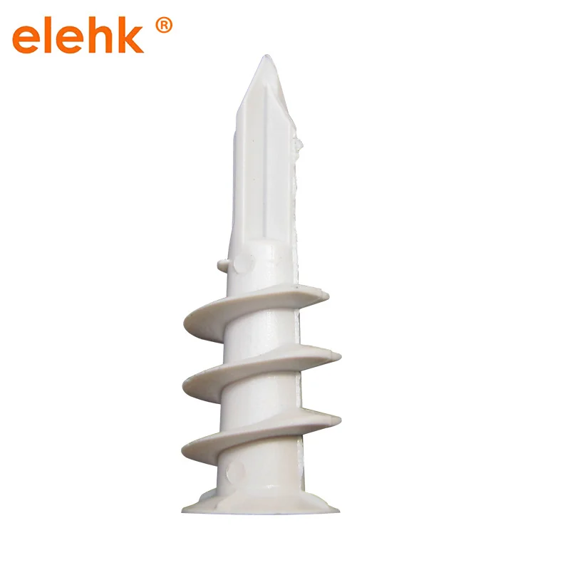 Wall Plugs White Screw Rotate Gypsum Plate Expansion Tube Nylon Expansion Anchor Plastic Spin Screws