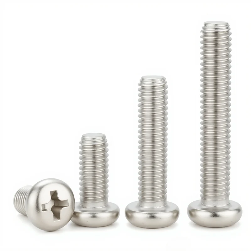 PM Round Head Machine Thread Iron Nickel-Plated Cross-Recessed Pan Head Screws Pan Head Bolts Dollar Head Machine Thread Screws Electronics M2M3M4