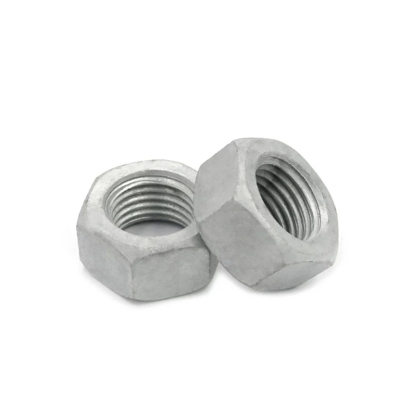 Hot Zinc-Plated Hex Nuts High-Strength Hot Zinc-Plated Nuts Fine Thread Hex Nuts Photovolt Electrical Power Hex Nuts