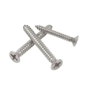 304 Stainless Steel Cross-Recessed Long Self-Tapping Screws Countersunk Head Wood Flat Head