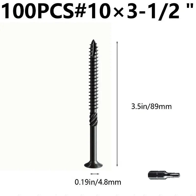 Black Knurled Flat Head Hexalobular Recess Ace Plate Screws Household External Wood Rust-Resistant epoxy coating Self-Tapping Screws
