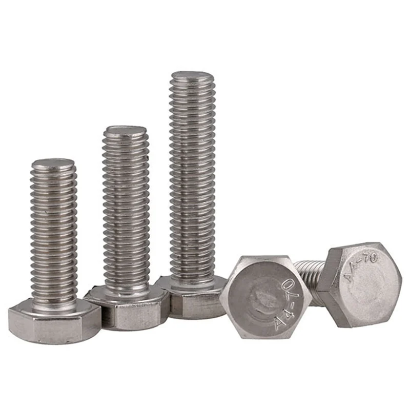 304 Stainless Steel Long Fully Threaded Hex Bolts M3M4M5M6M8M10M12 DIN933