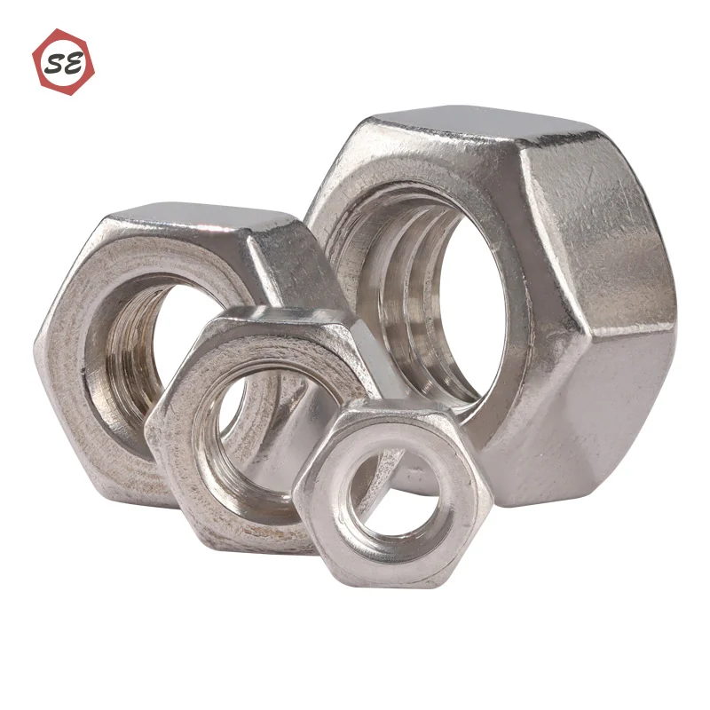 304 Stainless Steel Fine Thread Hex Nuts 201 316 Left-Hand Thread