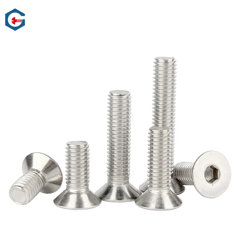 304 Stainless Steel Flat Head Machine-Thread Hex Socket Countersunk Head Screws M2-M16 Hex m3/m4