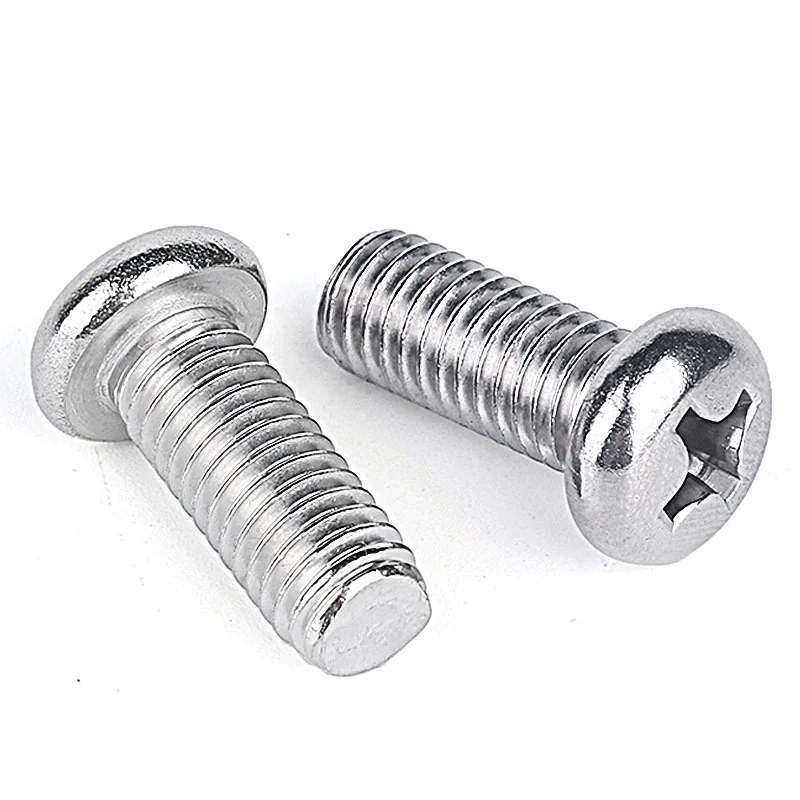 304 Stainless Steel Machine-Thread Cross-Recessed Pan Head Screws PM Partial M2M3M4M5M6