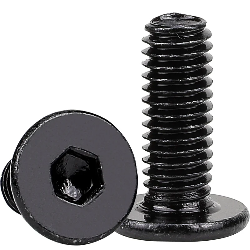 Carbon Steel Black Grade 10.9 Thin Head Hex Socket Screws Large Flat Head Flat Head M3M4