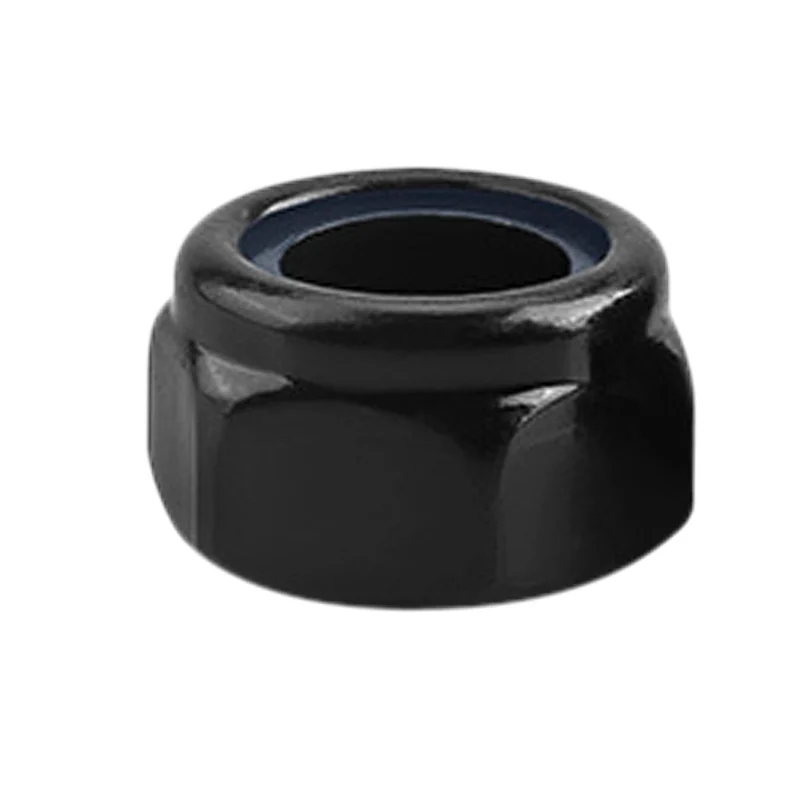 304 Stainless Steel Black Lock Nuts Nylon Hex Carbon Steel M3M4M5M6M8