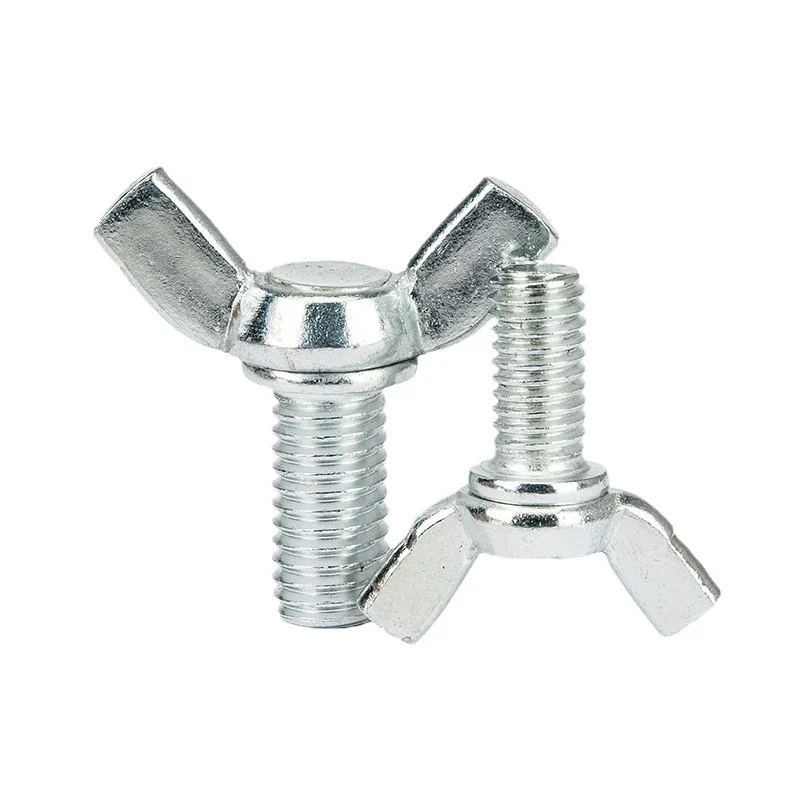 White Zinc-Plated DIN318 Square Wings Wing Screws Carbon Steel Thumb Wing Screws Wing Type Thumb Screws