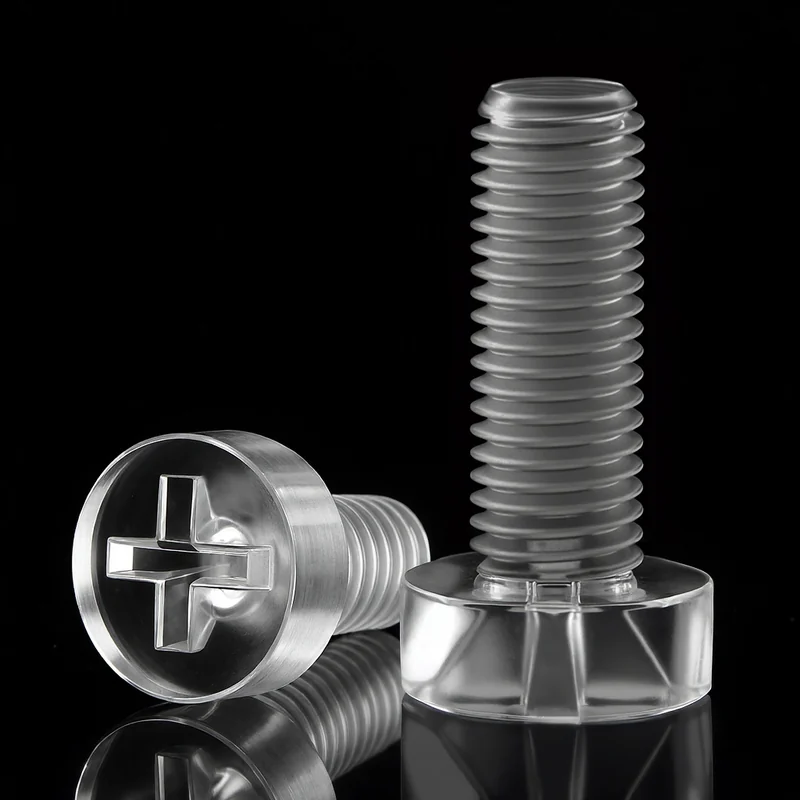 Transparent Plastic Screws and Nuts
