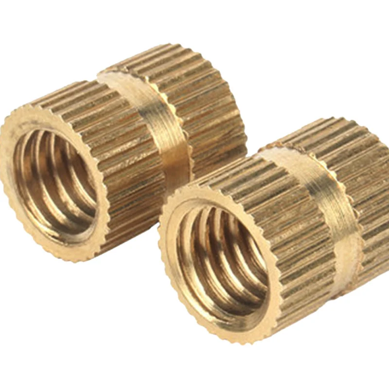 A Type 3604 Through Hole Knurled Threaded Inserts Injection-Molding Copper Heat-Set Insert Embedded Pieces M2M3M4M5M6M8M10