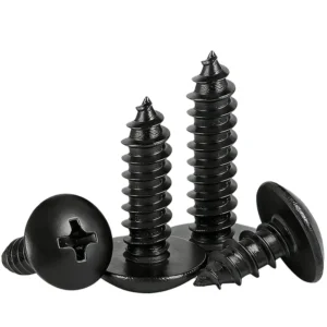 TA Black Large Truss Head Cross-Recessed Round Head Self-Tapping Screws Mushroom Head Large Truss Head Pointed Tip M3/M4/M5M6