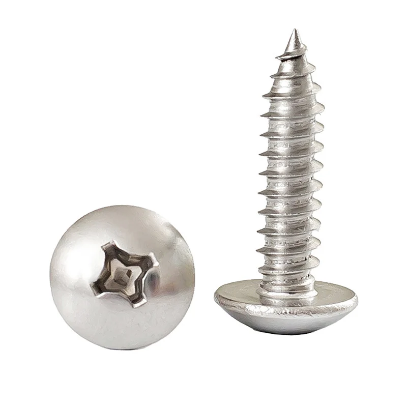 Mu Jin.201 Stainless Steel Cross-Recessed Large Truss Head Self-Tapping Screws / Wood Screws M3-M5 / GB407 Screws
