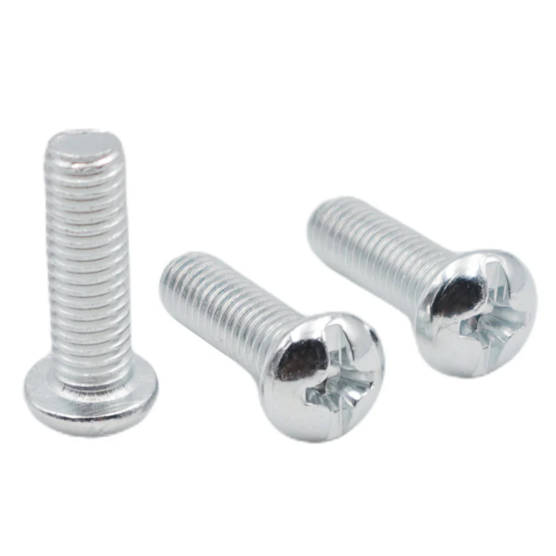Iron Zinc-Plated Machine-Thread Cross-Recessed Pan Head Screws Thread Furniture M3M4M5M6M8