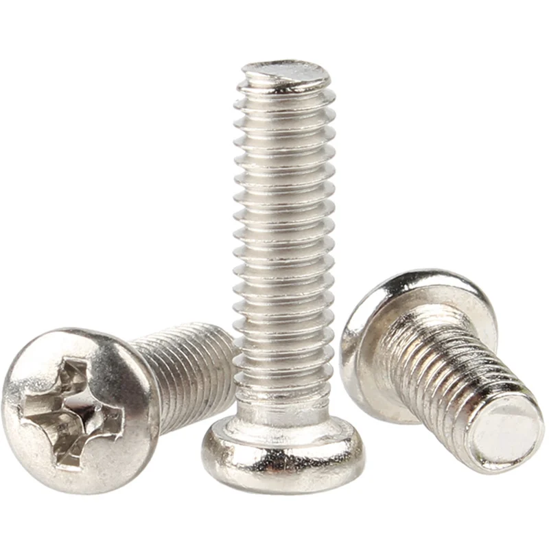 Nickel-Plated Machine-Thread Cross-Recessed Pan Head Screws PM M1.2M1.4M1.7M2.5M3M4M6