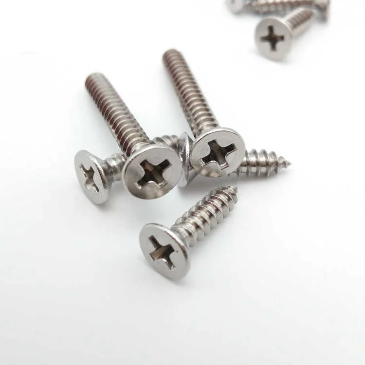 Mu Jin.201 Stainless Steel Screws Self-Tapping Screws Screw Cross-Recessed Countersunk Head 846-85 Threaded Countersunk Head Screw High-Strength 6.8Level