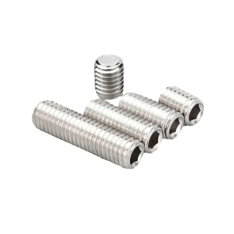 304 Stainless Steel Hex Socket Flat Point Machine m Internal Hex Studs Set Screws M3-M16
