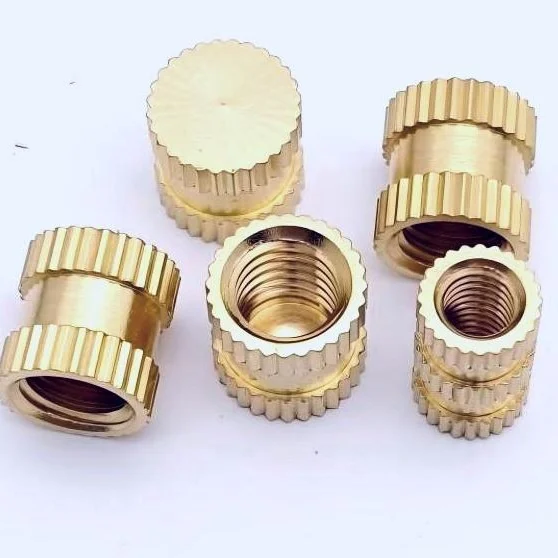 1/4 Imperial Injection-Molding Blind Hole Knurled Threaded Inserts Embedded Copper