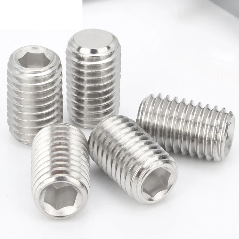 304 Stainless Steel Machine m DIN913 Flat Point Hex Socket Set Screws Headless