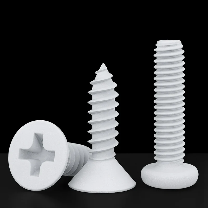White Baked Enamel Screws Home. Electrical Lighting Carbon Steel Spray White Paint Countersunk Head Round Head