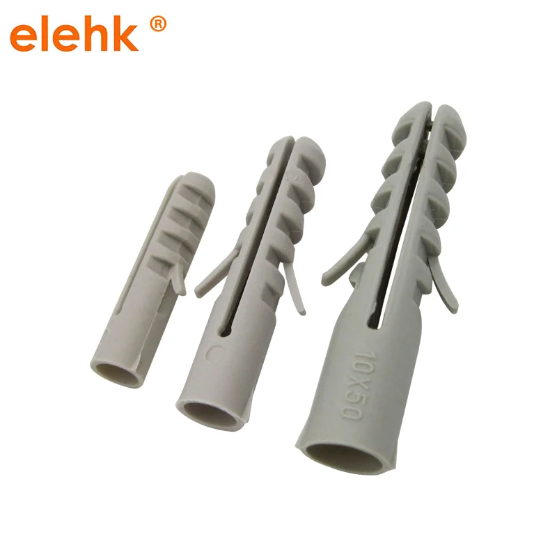 Nylon Wall Plugs White Ash Color Plastic Expansion Tube Fish Screws Expansion Tube Plastic Expansion Bolts M6M8