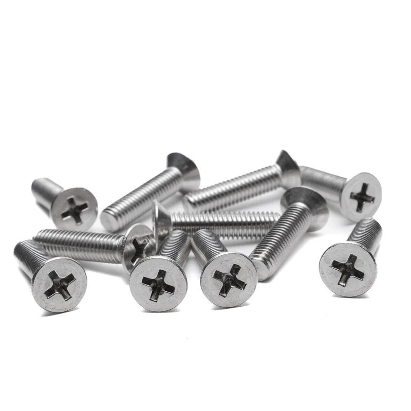 Mu Jin.201 Stainless Steel Cross-Recessed Countersunk Head Screws Cross-Recessed Screws / Flat Head Cross-Recessed Bolts Machine Small Head Screws GB819 / M2-M12