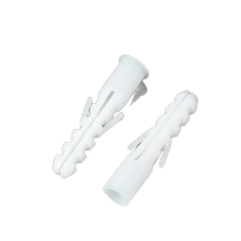 White PEUnlimited Plastic Wall Plugs 12*60 Cabinet Clothes. Cap Hook Fish Type Expansion Bolts Boo! Plug