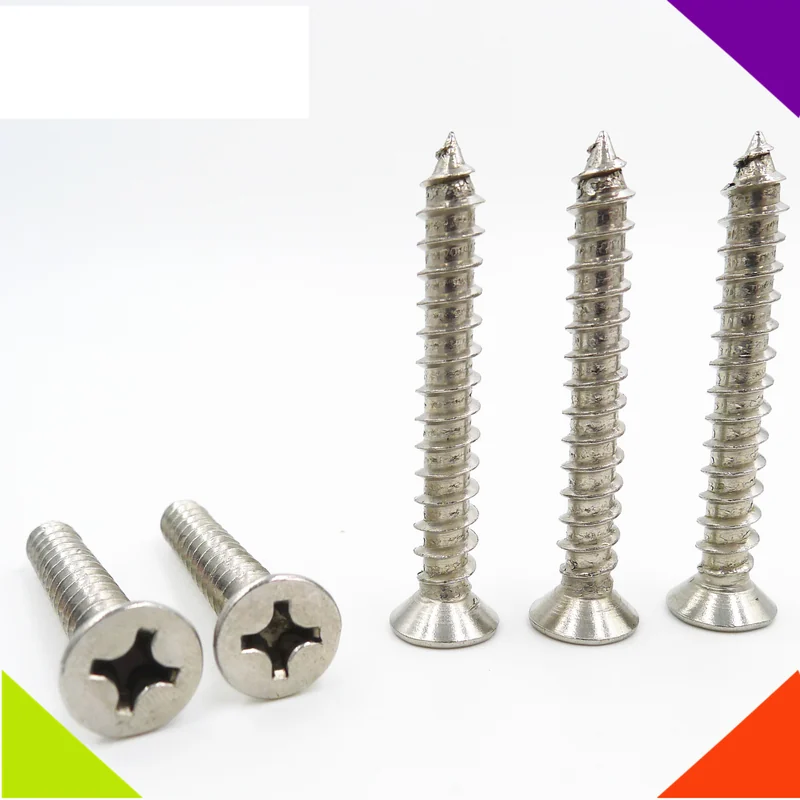 Stainless Steel Screws 304 Countersunk Head Self-Tapping Screws Cross-Recessed Flat Head Standard ALevel Screws