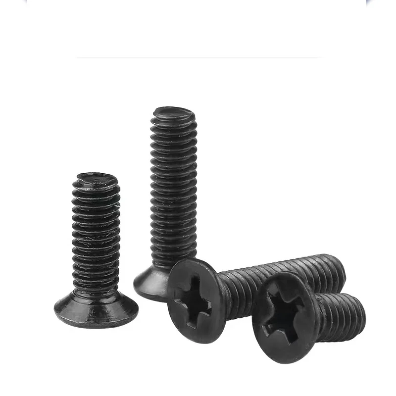 KM Black Cross-Recessed Countersunk Head Screws Flat Head Electronics Small Iron M1M2M3M4
