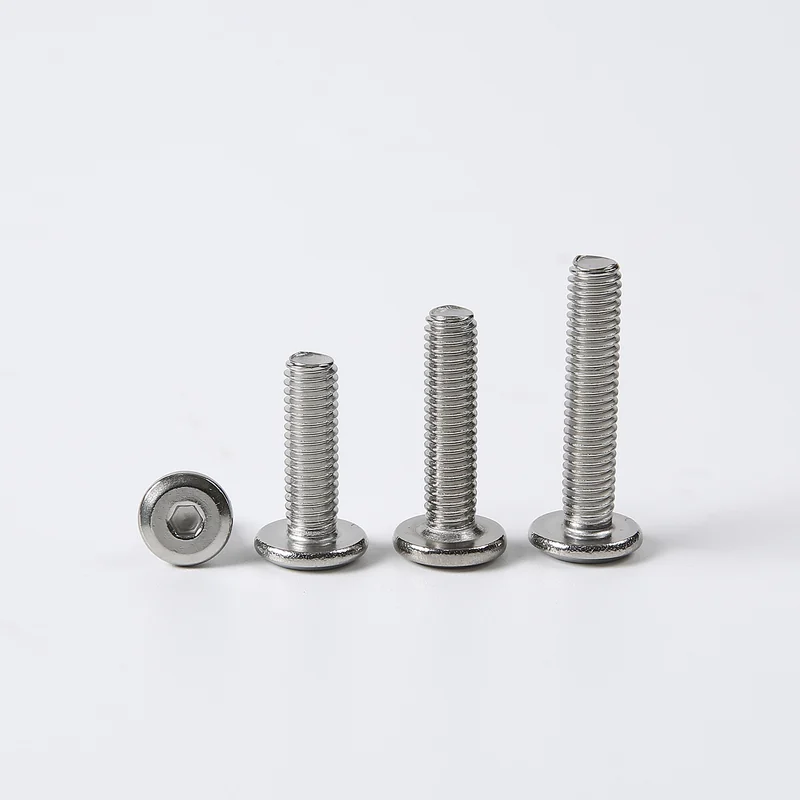 Carbon Steel Zinc-Plated Round Head Chamfered Thin Head Hex Socket Screws Large Flat Head Furniture