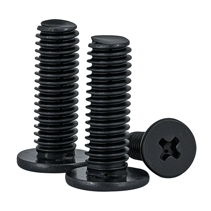 CM Large Truss Head Cross-Recessed Screws Flat Head Black M4 Large Flat Head Computer M4/M5/M6