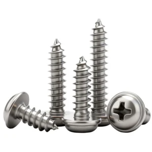 304 Stainless Steel Cross-Recessed Pan Head With Washer Round Head Self-Tapping Screws PWA Pointed Tip Wood 4mm