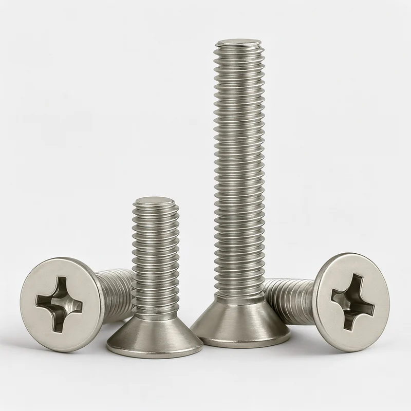 KM Machine-Thread Cross-Recessed Countersunk Head Screws Flat Head Carbon Steel Iron Nickel-Plated Chinese National Standard High-Strength Hardened GB819M2M2.3