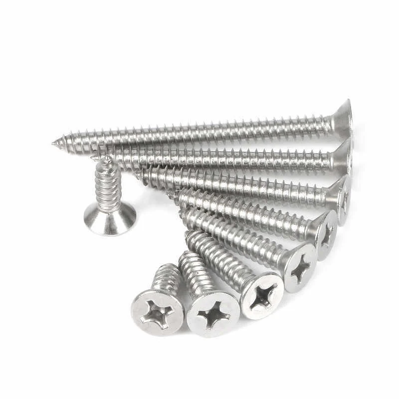 Mu Jin.201 Stainless Steel Screws Self-Tapping Screws Screw Cross-Recessed Countersunk Head 846-85 Threaded Countersunk Head Screw High-Strength 6.8Level