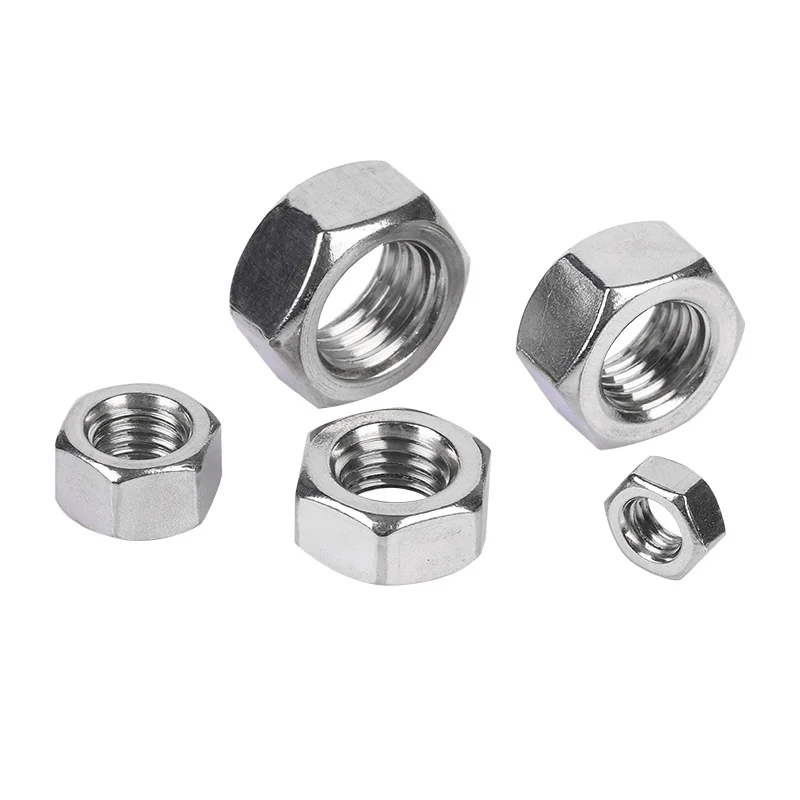 304 Stainless Steel Thumb Hex Nuts DIN934 Hex Head M1.6-M64