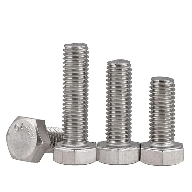 304 Stainless Steel Long Fully Threaded Hex Bolts M3M4M5M6M8M10M12 DIN933
