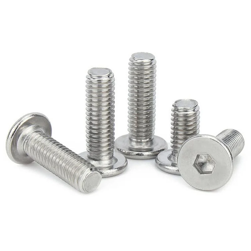 304 Stainless Steel CM Large Flat Head Extra-Thin Flat Head Hex Socket Screws M2.5M3M4M5M6M8M10