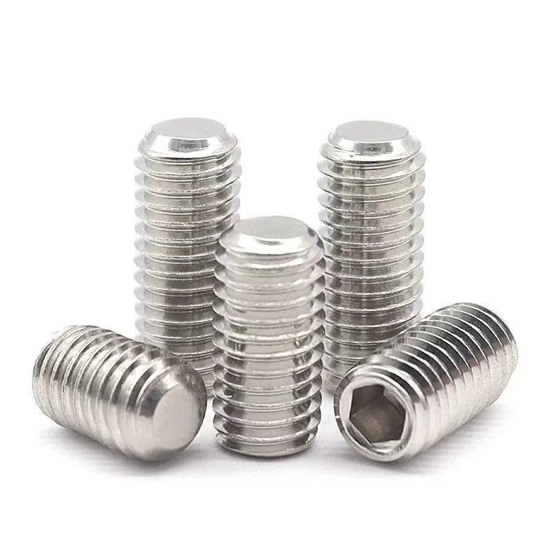 304 Stainless Steel Hex Socket Flat Head Set Screws Flat Point Machine m Headless Set M2-M20