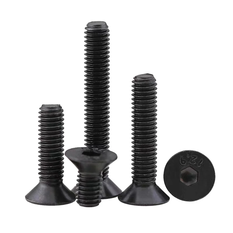 Carbon Steel Hex Socket Countersunk Head Screws Hex Socket Screws 10.9Level Flat Head Hex Socket Screws High-Strength Bolts m3m4m5m6