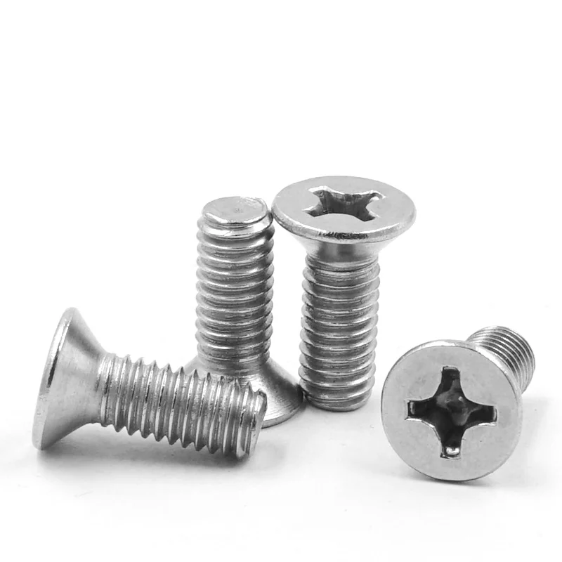 Machine-Thread Cross-Recessed Countersunk Head Screws 304 Stainless Steel Flat Head