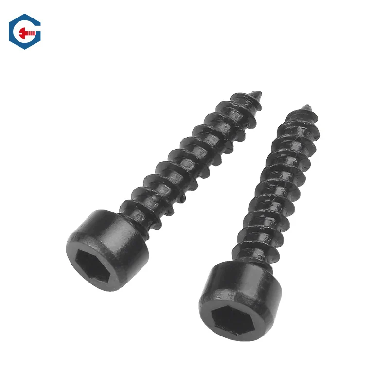 304 Stainless Steel Cylindrical Head Hex Socket Self-Tapping Screws Socket Cap Head Not available Knurled Pointed Tip Screws M2M3M4M5M6