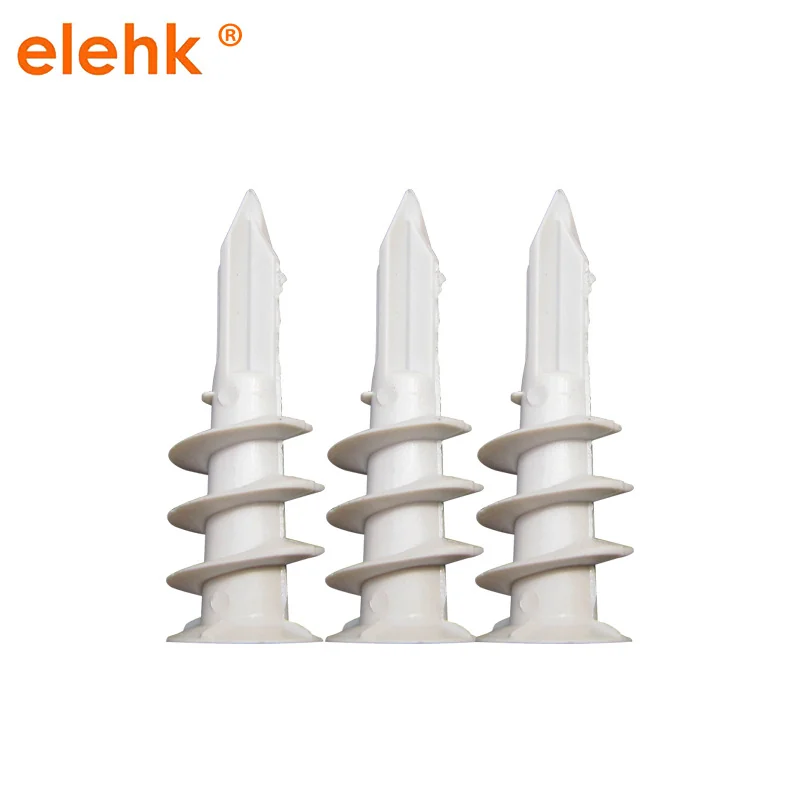 Wall Plugs White Screw Rotate Gypsum Plate Expansion Tube Nylon Expansion Anchor Plastic Spin Screws