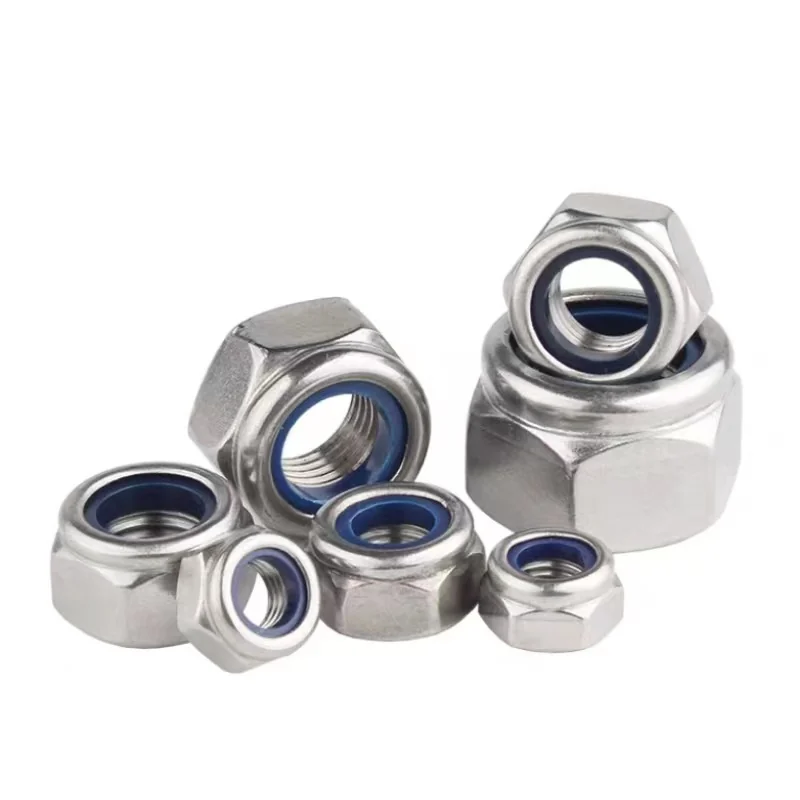 Zinc-Plated Lock Nuts Carbon Steel Hex Nylon M2M3M4M5M6M8M10M12