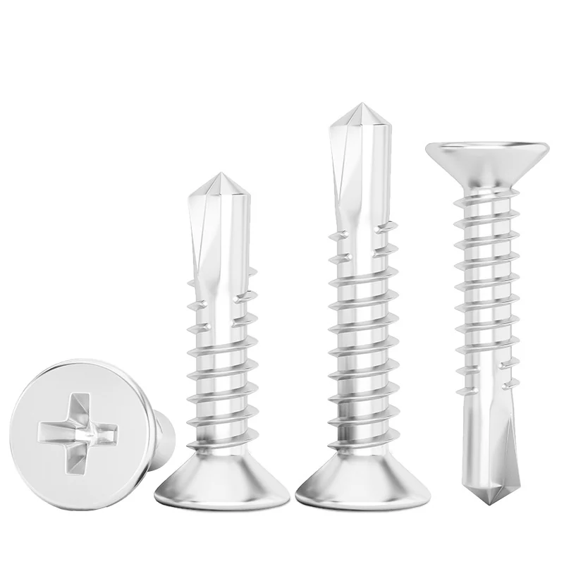 410 Stainless Steel Cross-Recessed Self-Tapping Self-Drilling Screws Countersunk Head Doors and Windows Flat Head