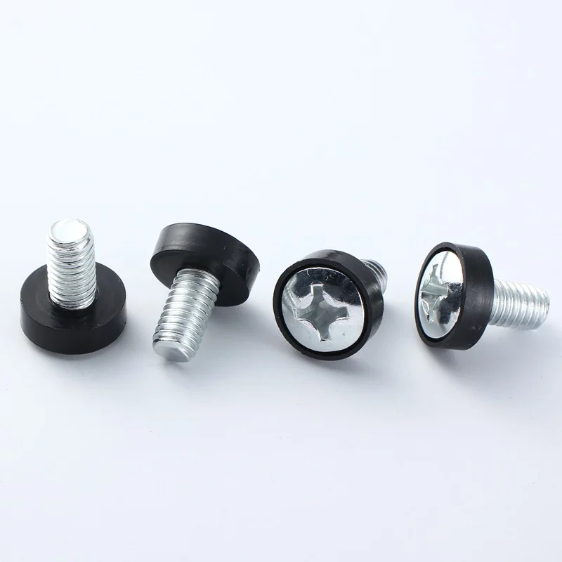Crown Fastener Kits Screws With Black Ring Pan Head Cross-Recessed Equipment Cabinet Screws Card type Nuts