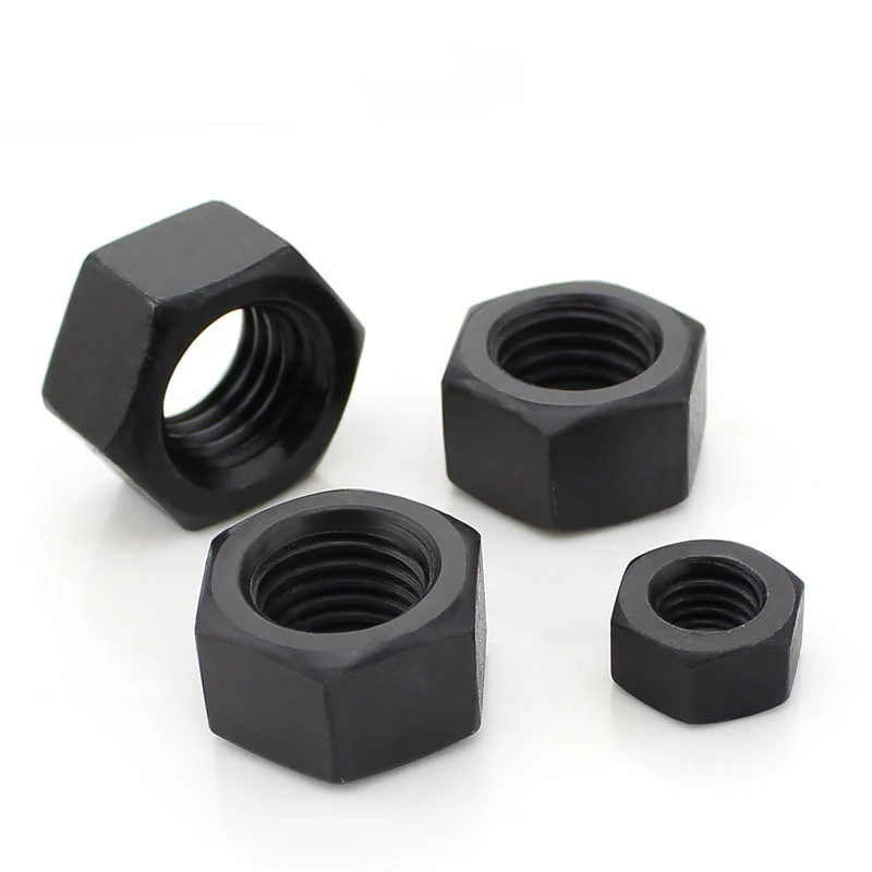 12.9Level High-Strength Hex Nuts Black Young Thread Hex Nuts Fine Thread Nuts M2M4M6M8M12M30