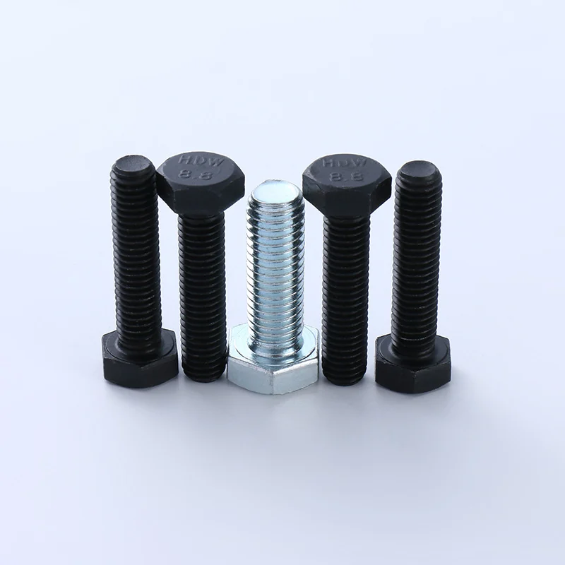 8.8Level High-Strength Hex Bolts 12.9Level Carbon Steel Black Zinc-Plated Hex Head Bolts Full Button Partial Button Threaded Rods