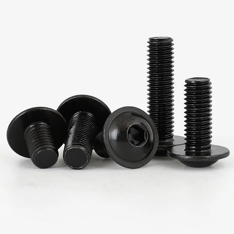 ISO7380-2 Button Head Hex Socket Screws With Washer Machine Blackened Grade 10.9 M3M4M5-M10 Pan Head